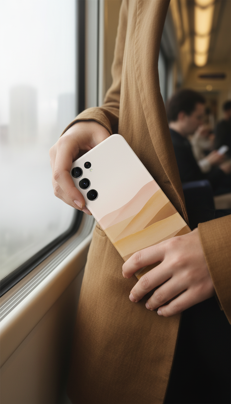 Custom Photo Skin for Samsung Galaxy S22 in use