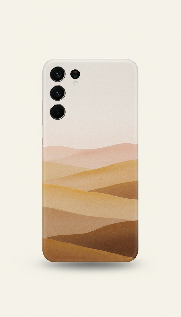 Custom photo skin for Samsung Galaxy S22, Three-quarter angle showcasing phone skin on device in-hand or resting naturally...