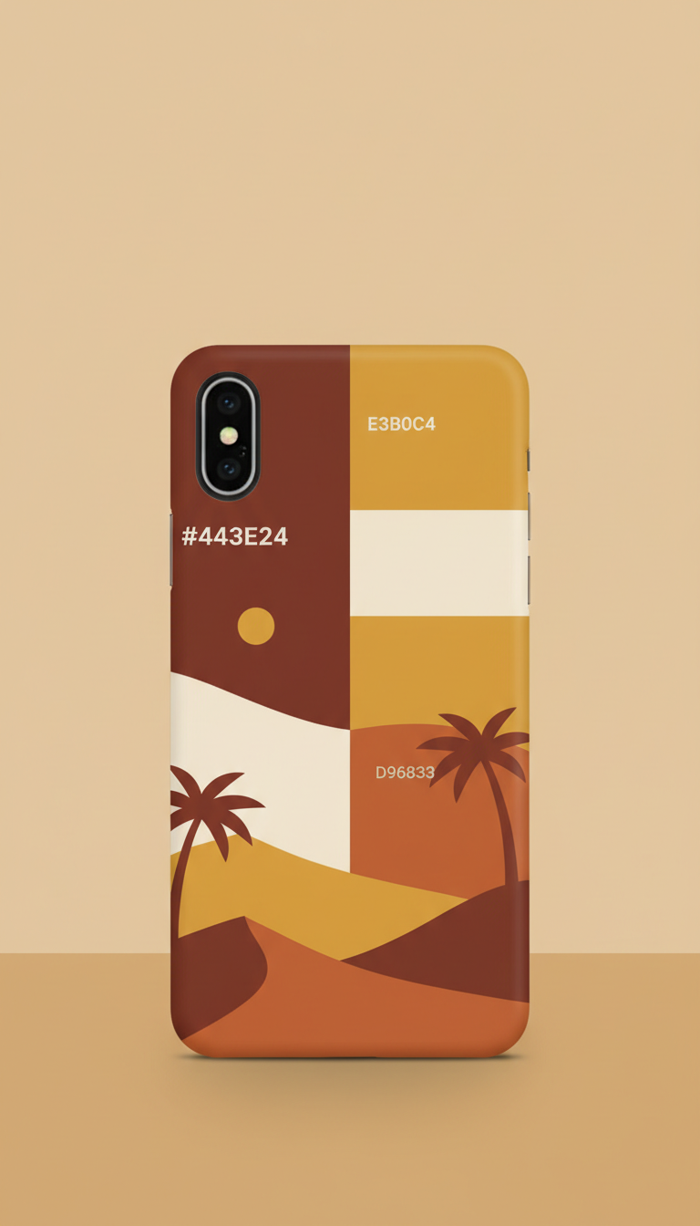 Custom UAE-inspired phone case, Three-quarter angle for most products (art prints propped elegantly on tabletops or...